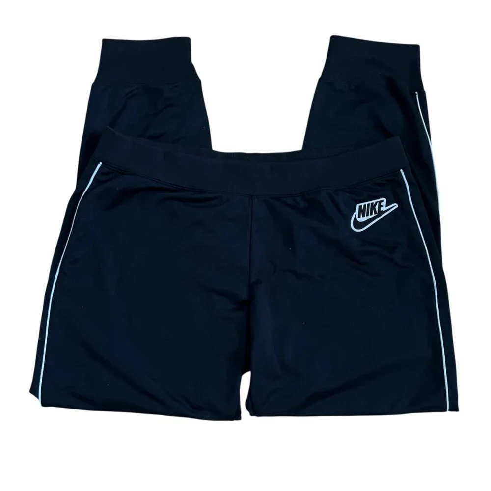 Nike‎ Track Pants Men XL Black Sporty Joggers Side Piping Activewear